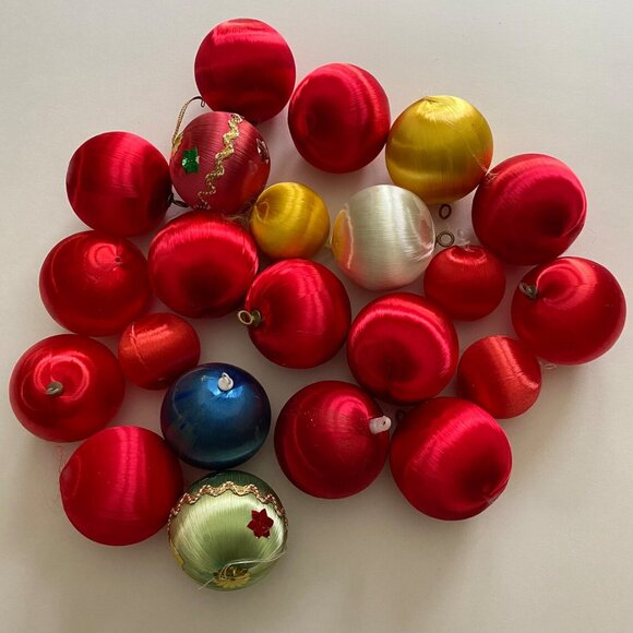 Satin Christmas Tree Balls Baubles Ornaments - Picture 1 of 5